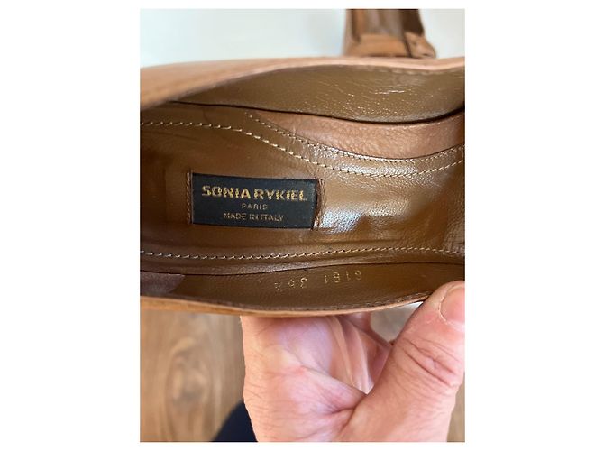 Sonia Rykiel Mokassin-Schuhe mit Absatz aus Lammleder Camel Kamel - Ansicht 5