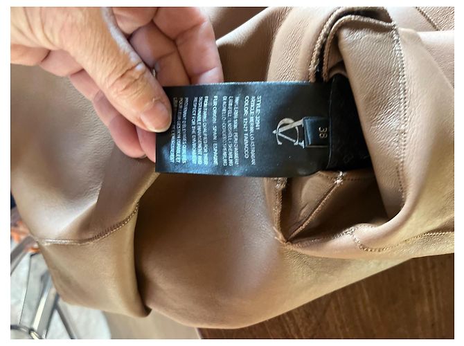 Chaqueta Ventcouvert de piel de cordero Camel Camello - vista 5