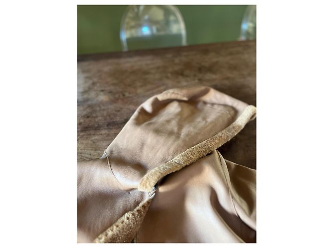 Chaqueta Ventcouvert de piel de cordero Camel Camello - vista 6