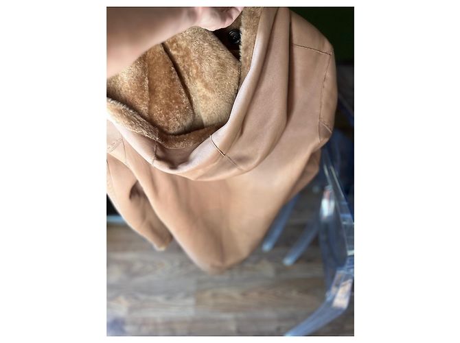Chaqueta Ventcouvert de piel de cordero Camel Camello - vista 7