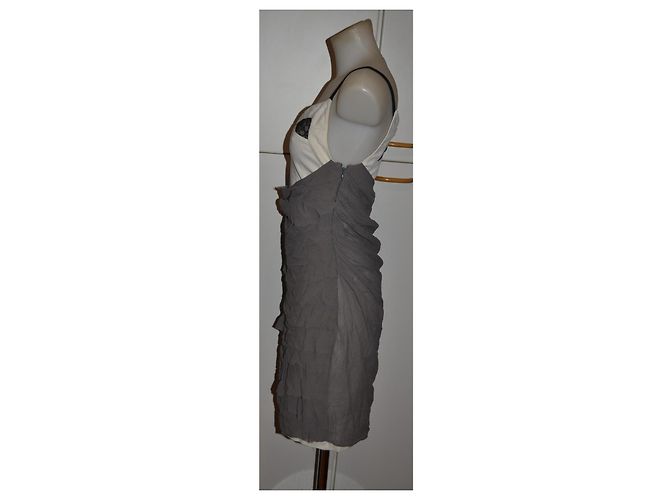 Alessandro Dell'Acqua Mini Kleid Weiß Grau Viskose - Ansicht 3