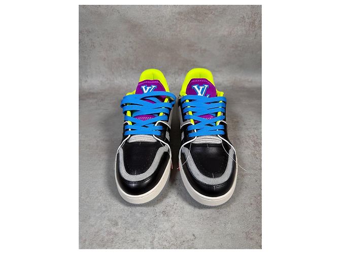 Louis Vuitton LV Trainer "Upcycling" - Virgil Abloh - Edizione Limitata Nero Grigio Porpora Giallo - vista 3