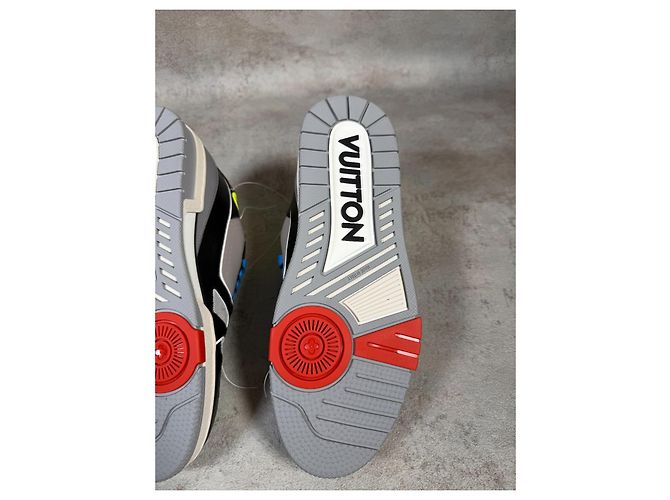 Louis Vuitton LV Trainer "Upcycling" - Virgil Abloh - Edizione Limitata Nero Grigio Porpora Giallo - vista 7