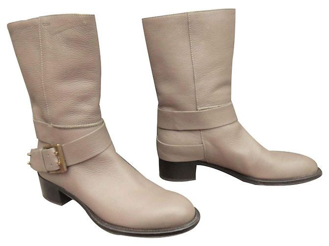 Botines Chloé de piel beige - vista 2