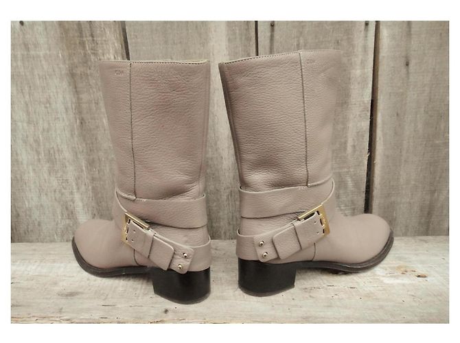 Botines Chloé de piel beige - vista 4