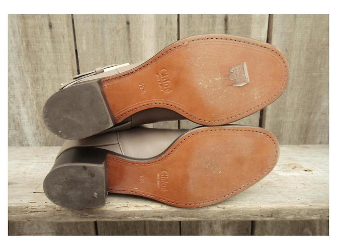 Botines Chloé de piel beige - vista 5