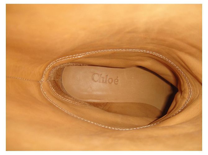 Botines Chloé de piel beige - vista 7