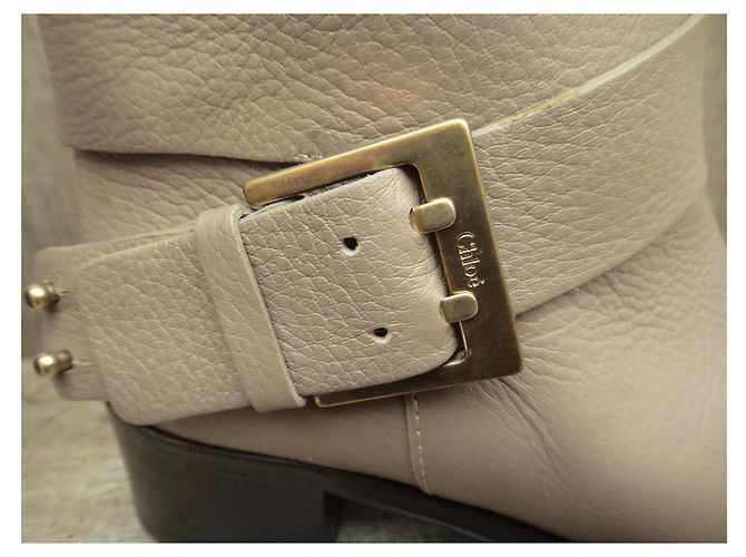 Botines Chloé de piel beige - vista 8