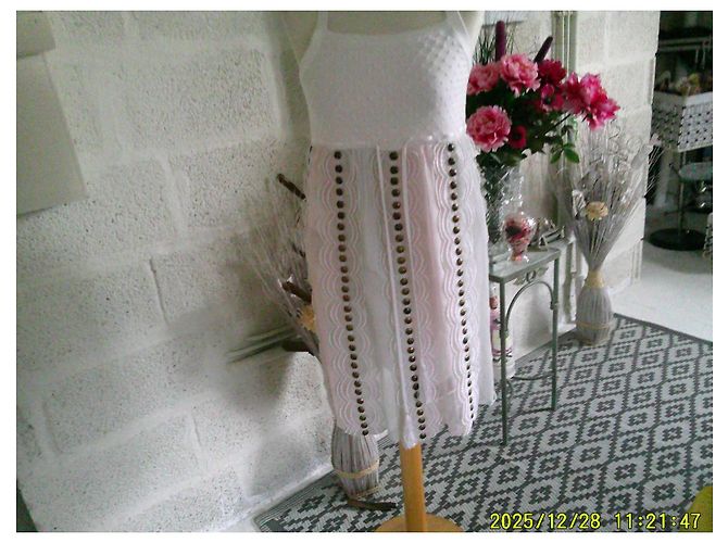 Vestido Manoush de seda blanco pastel - vista 2