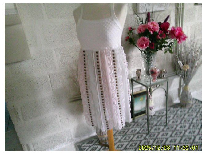 Vestido Manoush de seda blanco pastel - vista 3