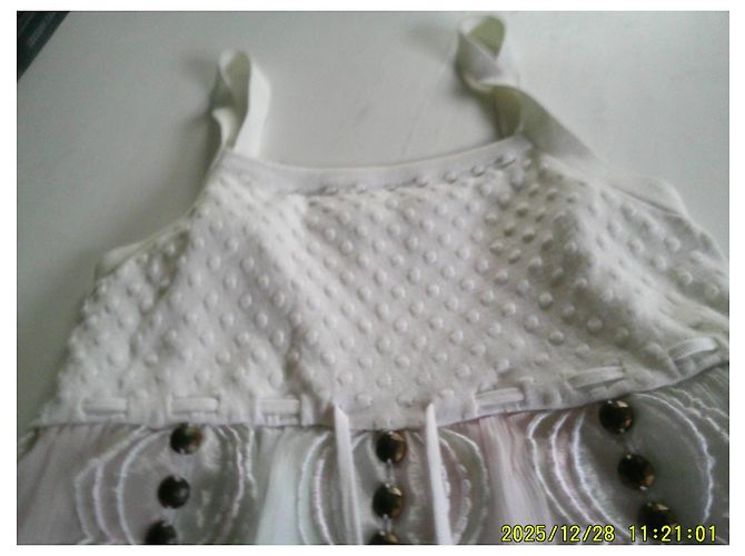 Vestido Manoush de seda blanco pastel - vista 7