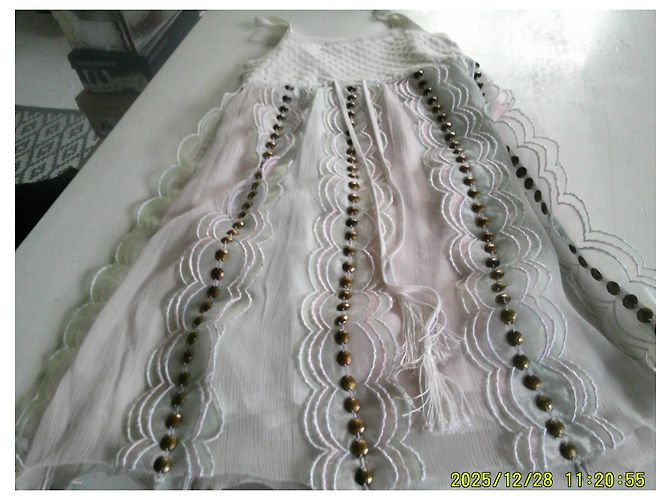 Vestido Manoush de seda blanco pastel - vista 8