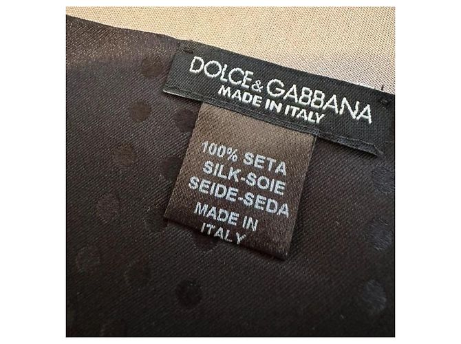 Raffinata sciarpa in pura seta DOLCE & GABBANA nera con frange Nero - vista 3