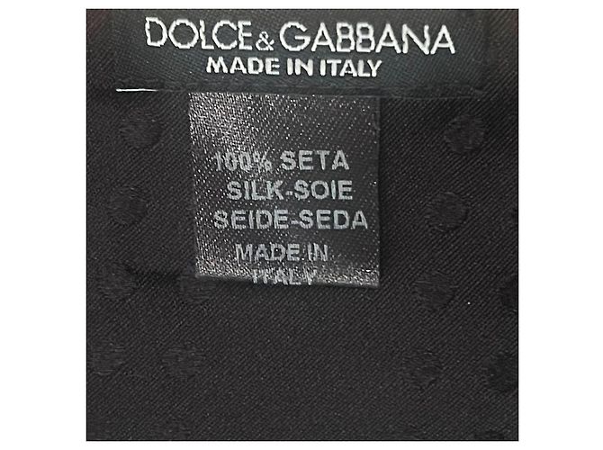 Raffinata sciarpa in pura seta DOLCE & GABBANA nera con frange Nero - vista 9
