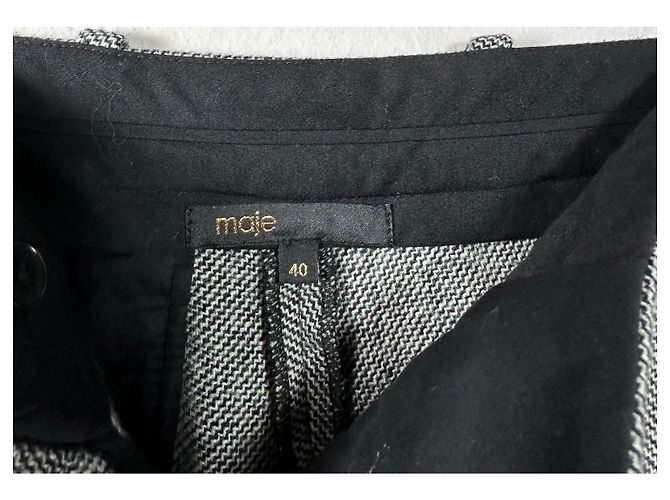 Maje Jacquard Wollhose Grau - Ansicht 5