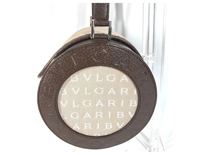 Bulgari Borsa a spalla Bvlgari Bvlgari B-ZERO1 Drum Bag Beige Marrone scuro - vista 2