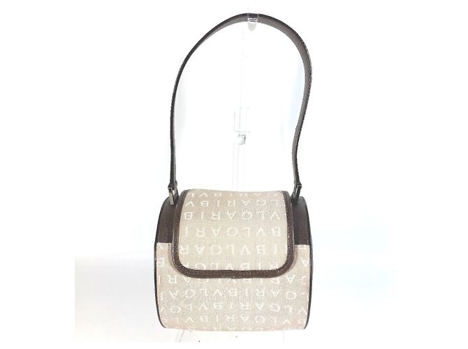 Bulgari Borsa a spalla Bvlgari Bvlgari B-ZERO1 Drum Bag Beige Marrone scuro - vista 3