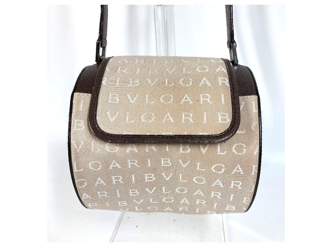 Bulgari Borsa a spalla Bvlgari Bvlgari B-ZERO1 Drum Bag Beige Marrone scuro - vista 5