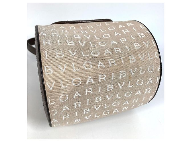 Bulgari Borsa a spalla Bvlgari Bvlgari B-ZERO1 Drum Bag Beige Marrone scuro - vista 7