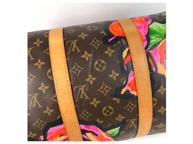 Borsa da viaggio Keepall 50 Monogram Rose Louis Vuitton Marrone Rosa Monogramma - vista 10