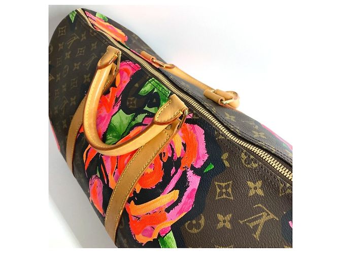 Borsa da viaggio Keepall 50 Monogram Rose Louis Vuitton Marrone Rosa Monogramma - vista 5
