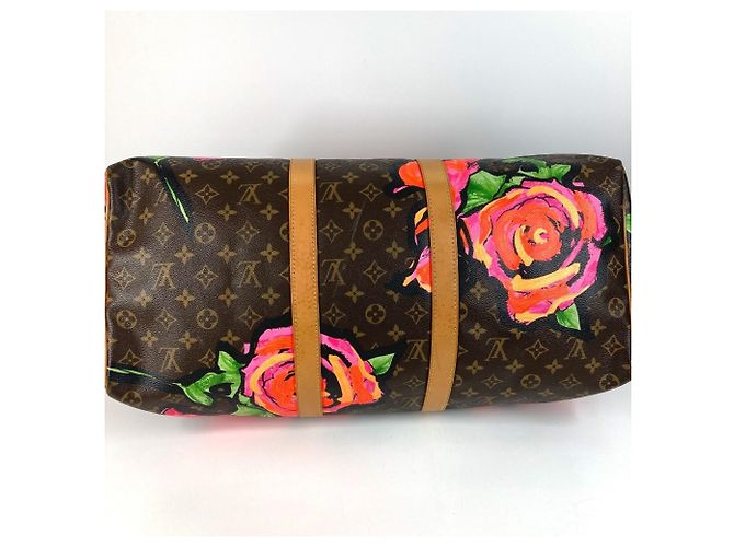 Borsa da viaggio Keepall 50 Monogram Rose Louis Vuitton Marrone Rosa Monogramma - vista 9