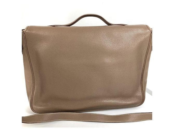 Borsa Messenger con Patta Victoria di Hermès Marrone - vista 11