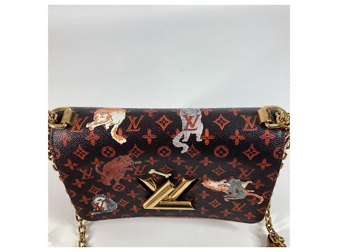 Borsa Cat Sack Twist MM in Monogramma Louis Vuitton Marrone Arancione - vista 11