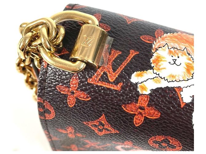 Borsa Cat Sack Twist MM in Monogramma Louis Vuitton Marrone Arancione - vista 12