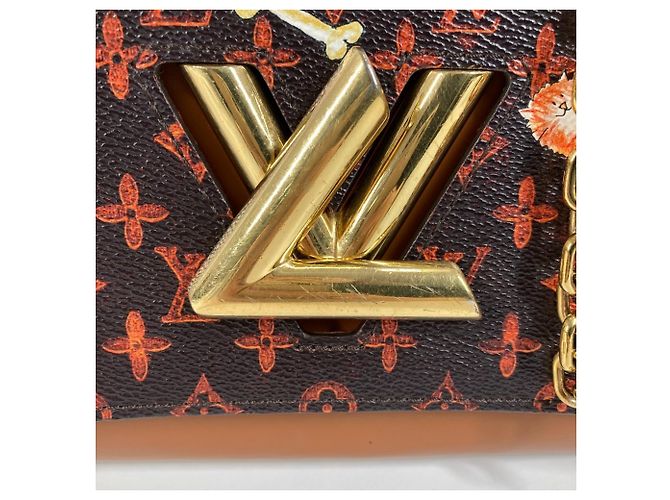 Borsa Cat Sack Twist MM in Monogramma Louis Vuitton Marrone Arancione - vista 5