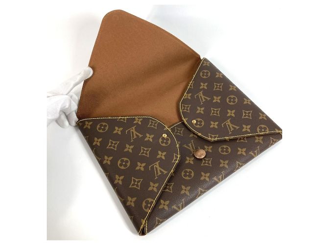 Klassische Monogram Clutch Tasche von Louis Vuitton Braun - Ansicht 12