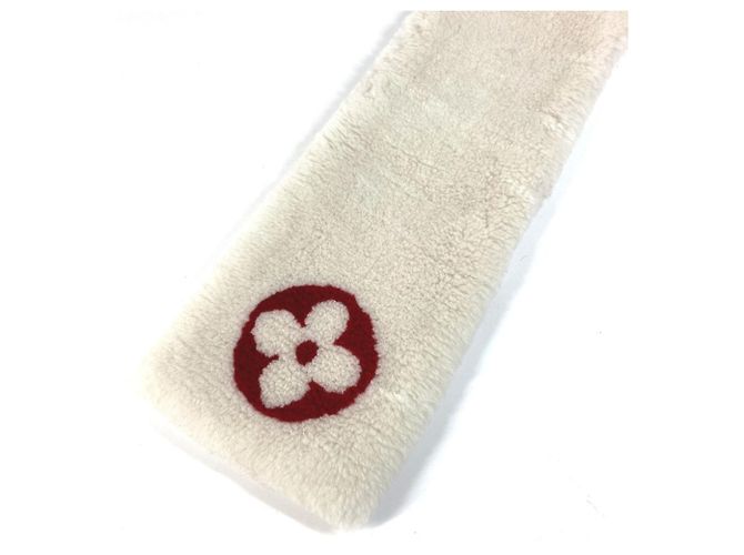 Stola Monogram Flower Louis Vuitton Bianco Rosso - vista 5