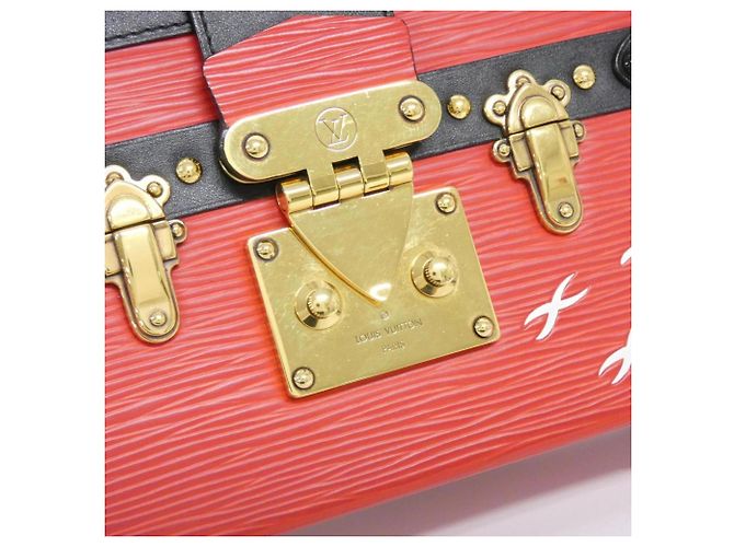 Borsa a Spalla Petite Malle Epi Louis Vuitton Rosso - vista 5