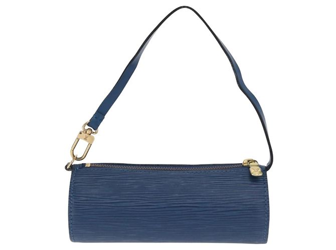 Pochette Soufflot in pelle Epi Louis Vuitton Blu - vista 2