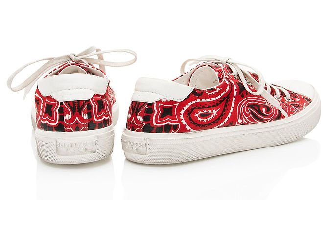 Saint Laurent Canvas Bedford Low Top Sneakers Rot - Ansicht 3