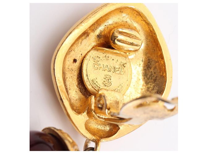 Orecchini Chanel Mademoiselle Oro/Rosso D'oro Metallico - vista 4