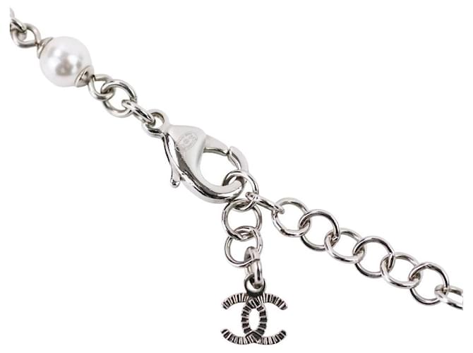 Collana di Perle Chanel Coco Mark Argento Metallico - vista 10