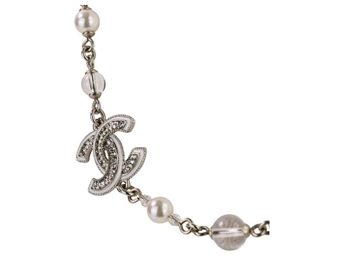 Collana di Perle Chanel Coco Mark Argento Metallico - vista 7