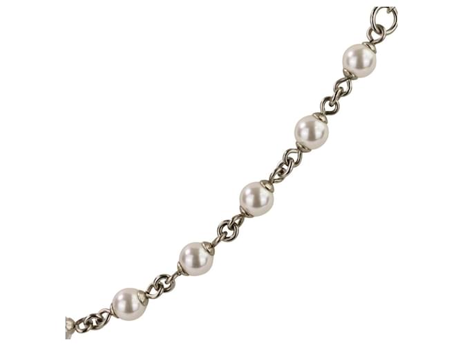 Collana di Perle Chanel Coco Mark Argento Metallico - vista 8