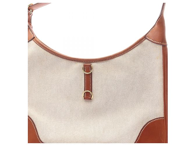 Hermès Borsa a Spalla in Tela e Pelle Hermes Trim 31 Marrone - vista 6