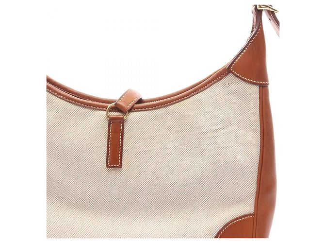 Hermès Borsa a Spalla in Tela e Pelle Hermes Trim 31 Marrone - vista 9