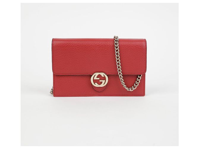 Gucci Bolsa de ombro cruzada Mini Woc entrelaçada Vermelho - vista 2