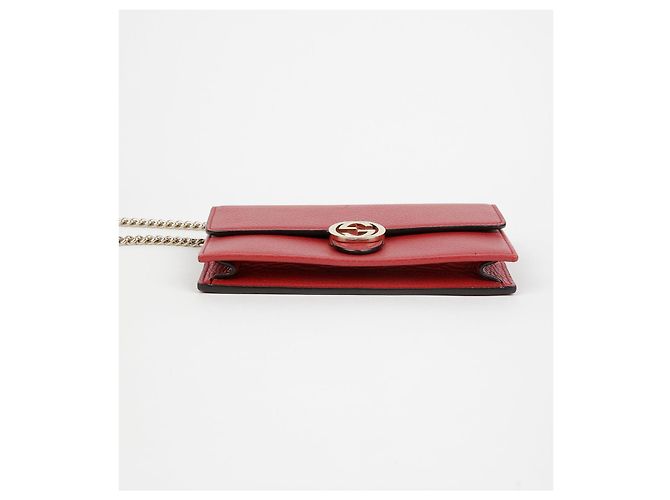 Gucci Bolsa de ombro cruzada Mini Woc entrelaçada Vermelho - vista 7