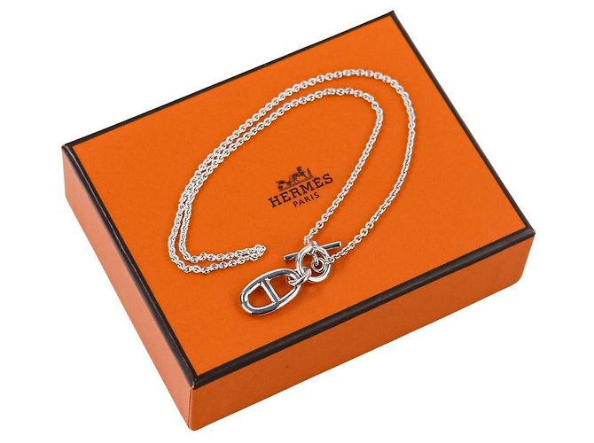 Collana in argento 925 Amuleto Chaîne d'Ancre Hermès Metallico - vista 10