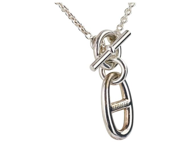 Collana in argento 925 Amuleto Chaîne d'Ancre Hermès Metallico - vista 2