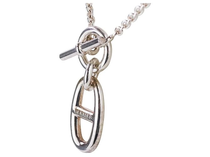 Collana in argento 925 Amuleto Chaîne d'Ancre Hermès Metallico - vista 3