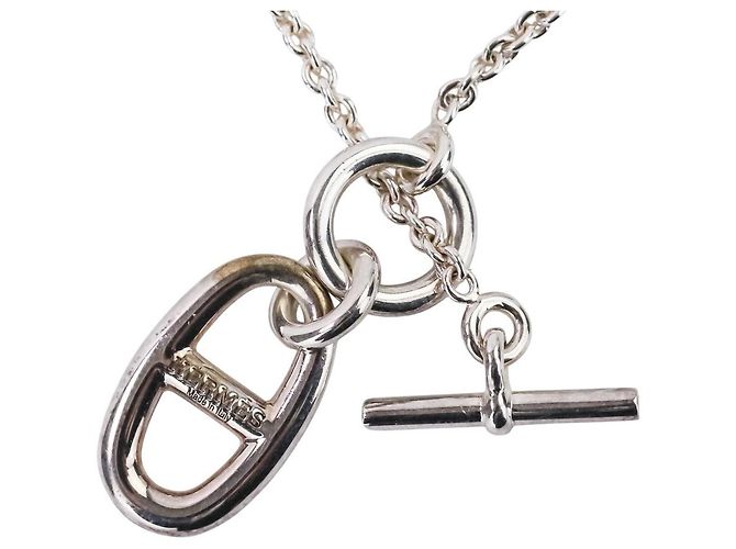 Collana in argento 925 Amuleto Chaîne d'Ancre Hermès Metallico - vista 7