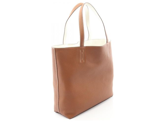Hermès Double Sens 45 Leder Tote Bag Braun - Ansicht 4