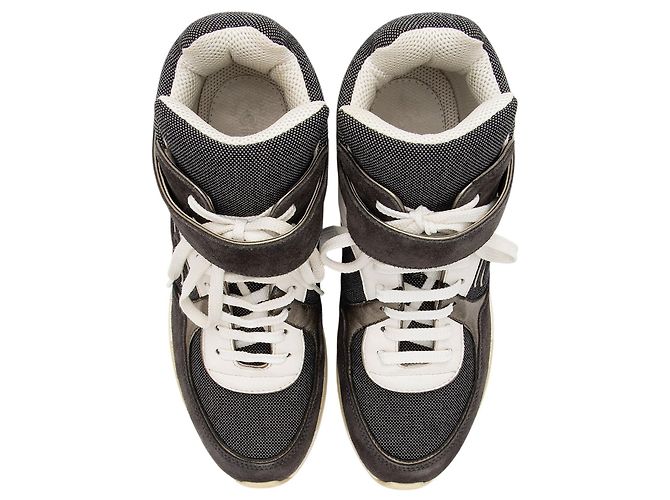 Gabrielle Chanel Canvas Leder CC High Top Sneakers - Größe 37 Schwarz - Ansicht 5