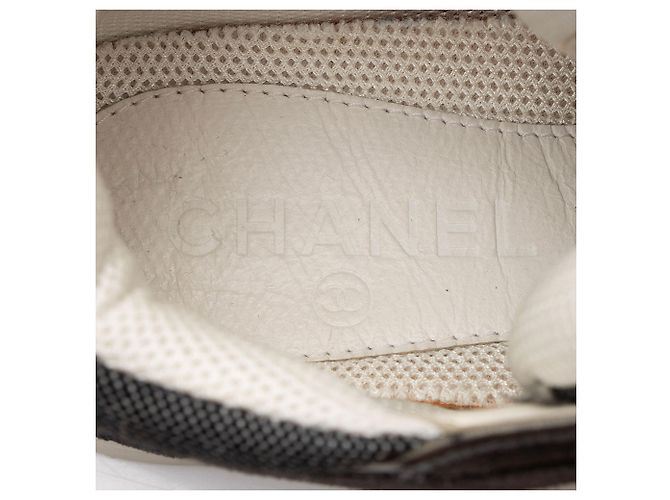 Gabrielle Chanel Canvas Leder CC High Top Sneakers - Größe 37 Schwarz - Ansicht 7